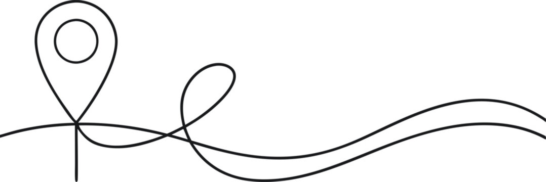 recommend clip art: Minimalist Location Pin with Continuous Line Drawing