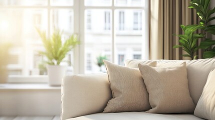 Cozy Living Room with Sunlit Window