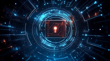 Fototapeta premium Abstract technology, neon background,
