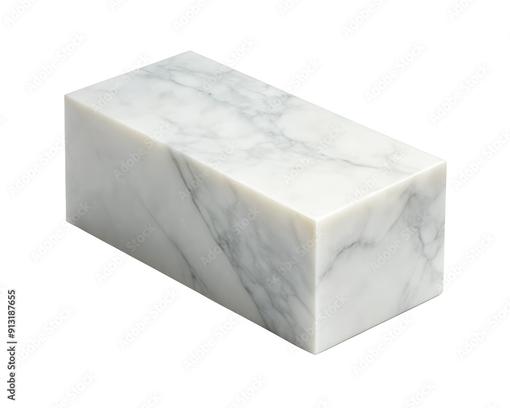 Poster long marble block with gray veins showcasing a polished and elegant stone design with natural veinin