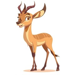 Antelope Time element animal cartoon isolated whitebackground 16:9