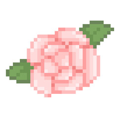 Pixel illustration of a pale pink flower
