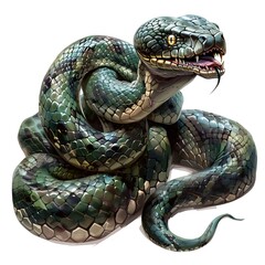 Anaconda assassin fantasy animal cartoon isolated whitebackground 16:9