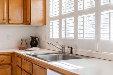 Kitchen Sink with Filtered Lighting