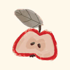 Red apple isolated on white background, vector illustration
