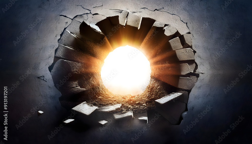 Poster hole in breaking through