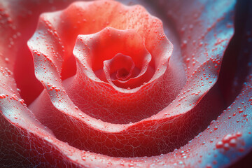 Organic flower shape in red and blue colors