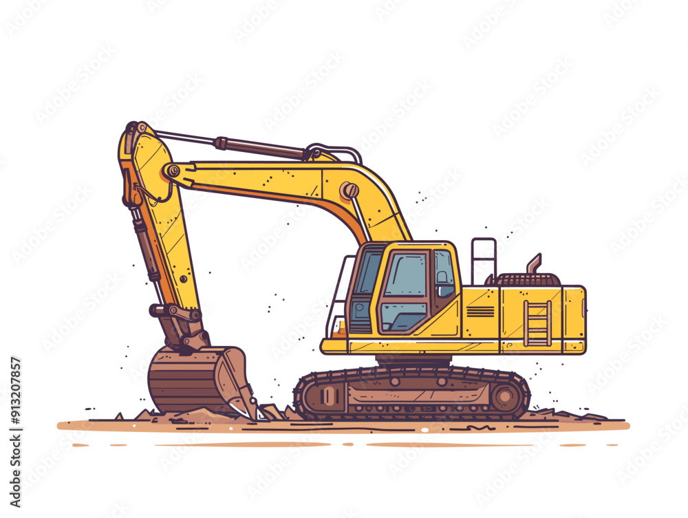 Wall mural excavator icon over white background, colorful design. vector illustration.