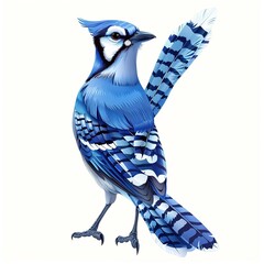 Blue Jay Time element fantasy cartoon isolated whitebackground 16:9