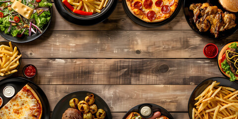 Eye-catching chalkboard background banner feature daily weekly food specials with writing space 