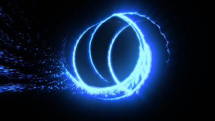 a bright, sparkling disk resembling a time portal
