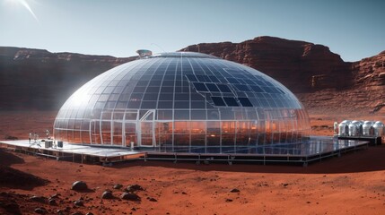 Obraz premium Large Dome Structure in the Middle of Desert