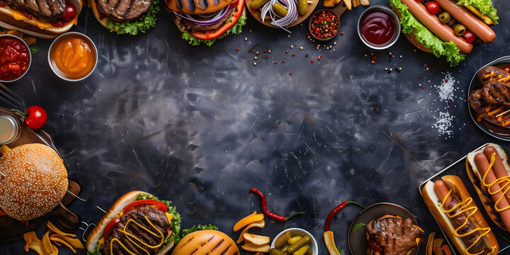 Eye-catching chalkboard background banner feature daily weekly food specials with writing space 