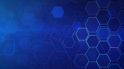 Abstract blue background with hexagonal patterns. Ideal for technology, science, and digital themes.
