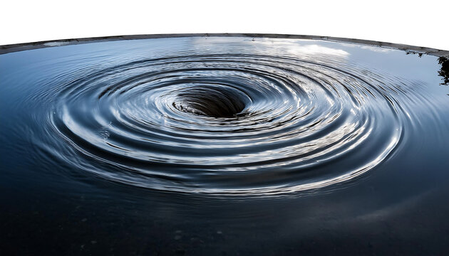  A Water Whirlpool at a Drain &ndash; A water whirlpool at a drain, isolated on a transparent back_1(35)
