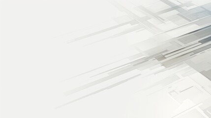 Fototapeta premium White background with a gradient of light gray and white stripes, geometric patterns of various sizes and shapes in the center