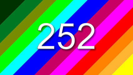 252 colorful rainbow background year number
