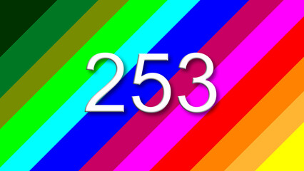 253 colorful rainbow background year number