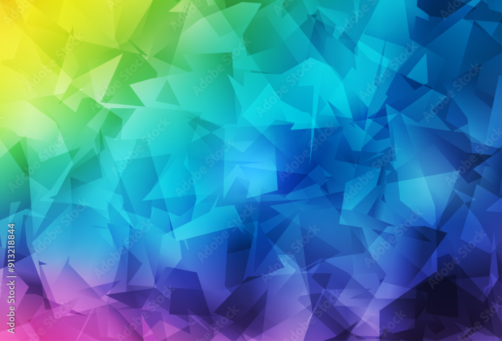 Poster light multicolor vector triangle mosaic template.