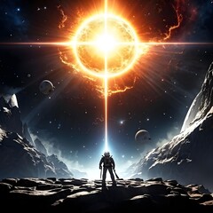 Fototapeta premium space station with star