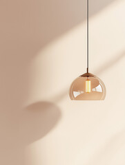 Minimalistic Photo of Modern Hanging Glass Ceiling Lamp Near Wall