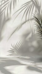 Obraz premium Shadow of Palm Tree Leaves on Wall