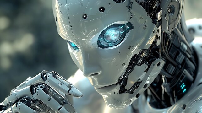 Robot Cyborg AI Transformation search engine widescreen background image ::1 Google AI million computer screens in a wall so large as to be inconceivable without end ::1