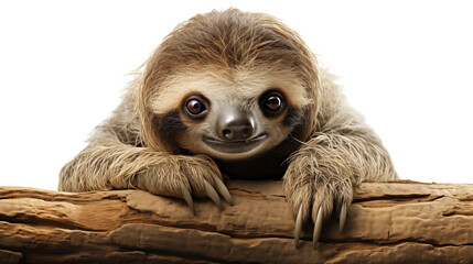 Fototapeta premium Sloth transparent background.