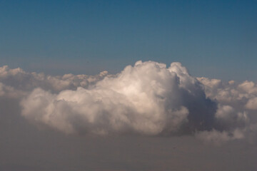Aerial photograph of clouds outside of my airplane window over Texas