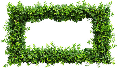 Lush green leaves forming a natural frame, cut out