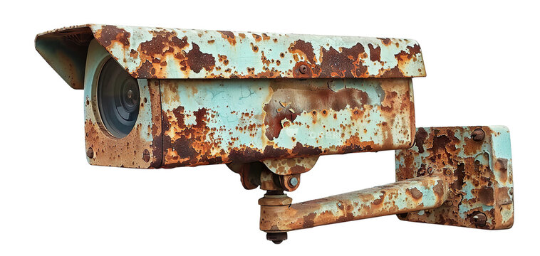 Rusty old security camera, cut out