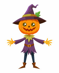 halloween witch with pumpkin
