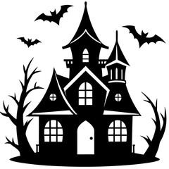 halloween house with bats