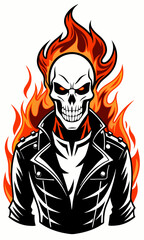 skull in fire