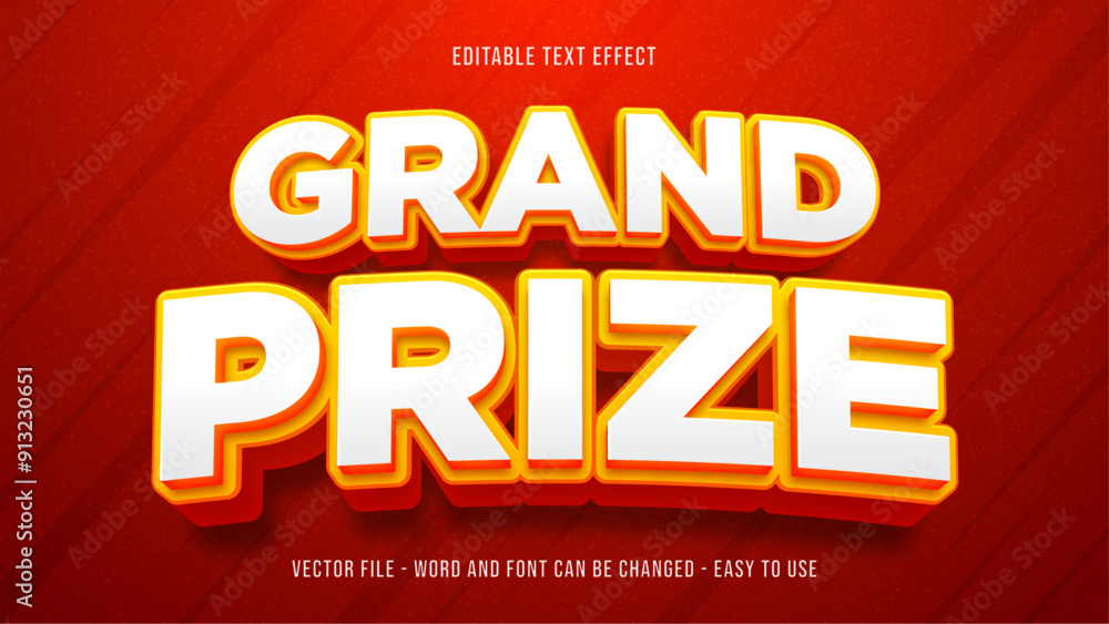 Poster editable grand prize theme text effect, discount text style effect