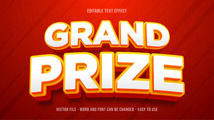 Editable grand prize theme text effect, discount text style effect