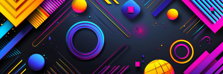 Abstract geometric background with multicolored shapes, school illustration for design