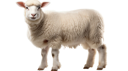 Fototapeta premium White fluffy sheep transparent background.