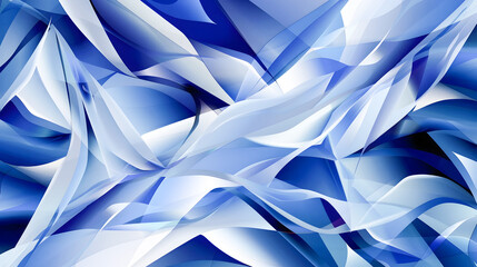 Abstract Blue and White 3D Wallpaper in the Style of Chromatic Sculptural Slabs