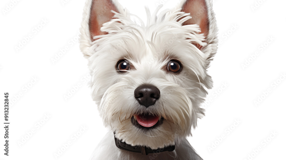 Wall mural white highland terrier transparent background.