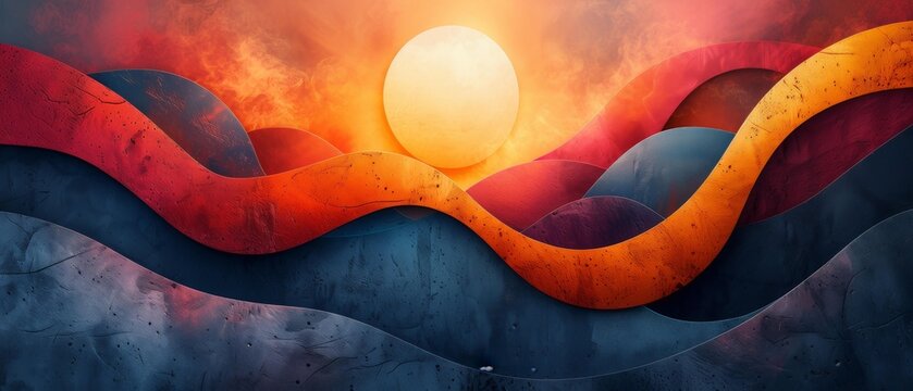 Abstract Art, Sunset Colors, Painted Skies