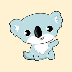 cute baby koala smile print design