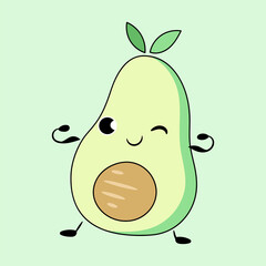 cute baby avocado super food print design