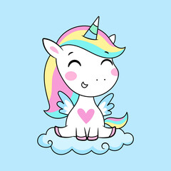 cute baby unicorn magic animal print