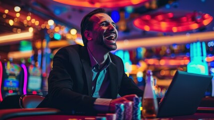 Obraz premium The man with casino excitement