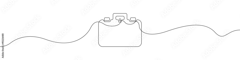 Poster briefcase icon line continuous drawing vector. one line briefcase icon vector background. briefcase 