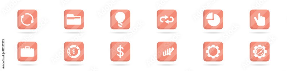 Aufkleber business icons vector set. icons for internet and web design vector. simple finance and business ico