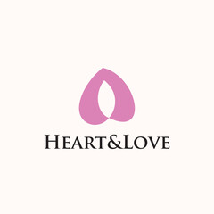 Heart & love logo design ideas business name editable vector template  royalty free image