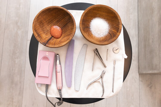 Wellness center essentials for a pedicure session