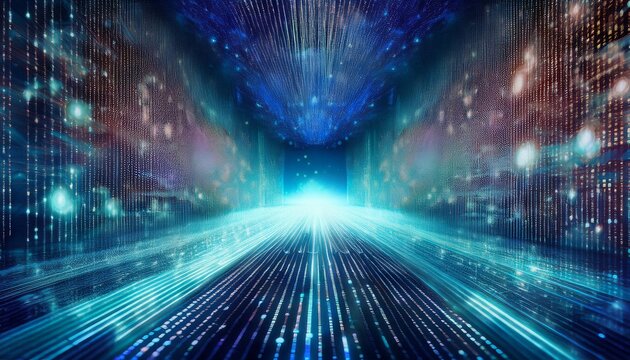 Light traveling through space at the speed of light